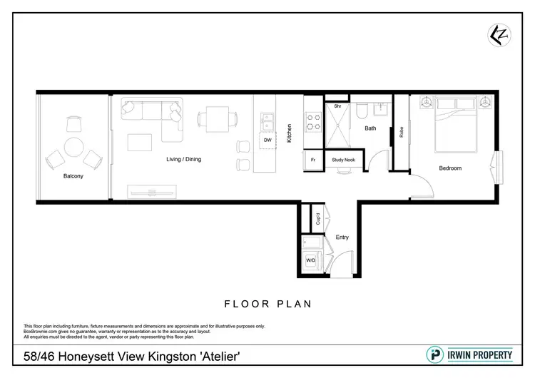 Floorplan of Homely apartment listing, 58/46 Honeysett View, Kingston ACT 2604
