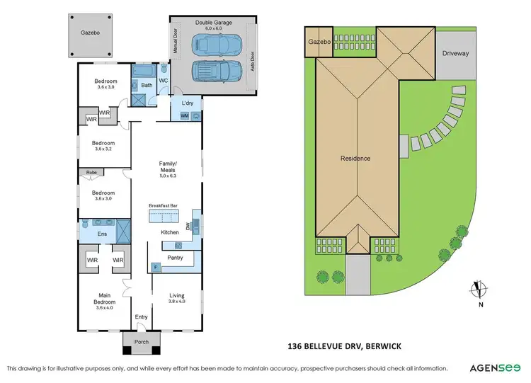 Floorplan of Homely house listing, 136 Bellevue Drive, Berwick VIC 3806