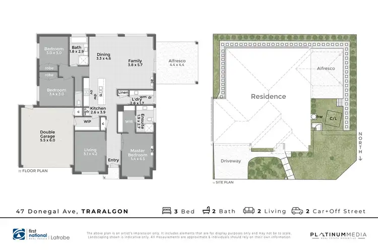 Floorplan of Homely house listing, 47 Donegal Avenue, Traralgon VIC 3844