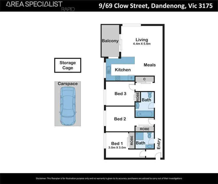 Floorplan of Homely house listing, 9/69 Clow Street, Dandenong VIC 3175