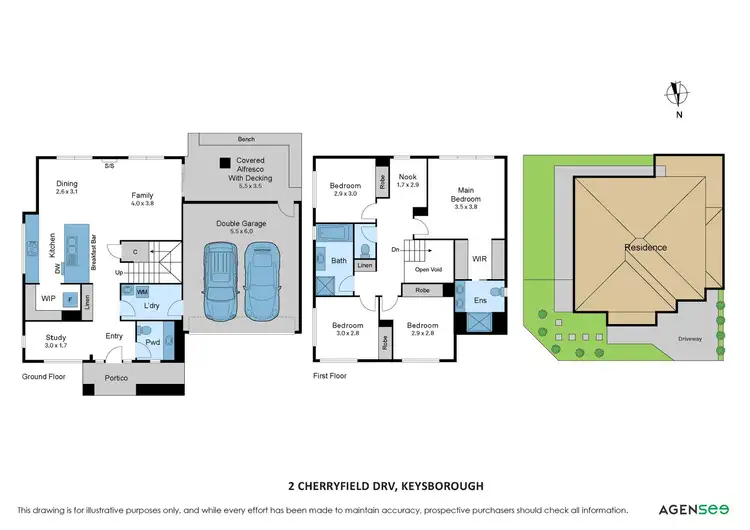 Floorplan of Homely house listing, 2 Cherryfield Drive, Keysborough VIC 3173