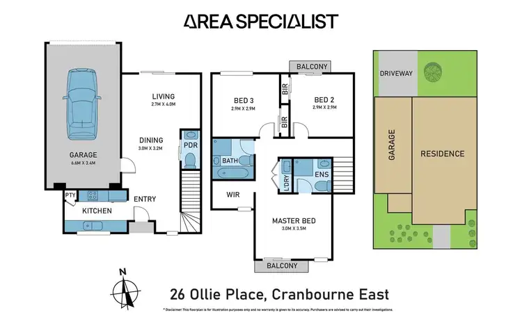 Floorplan of Homely house listing, 26 Ollie Place, Cranbourne East VIC 3977