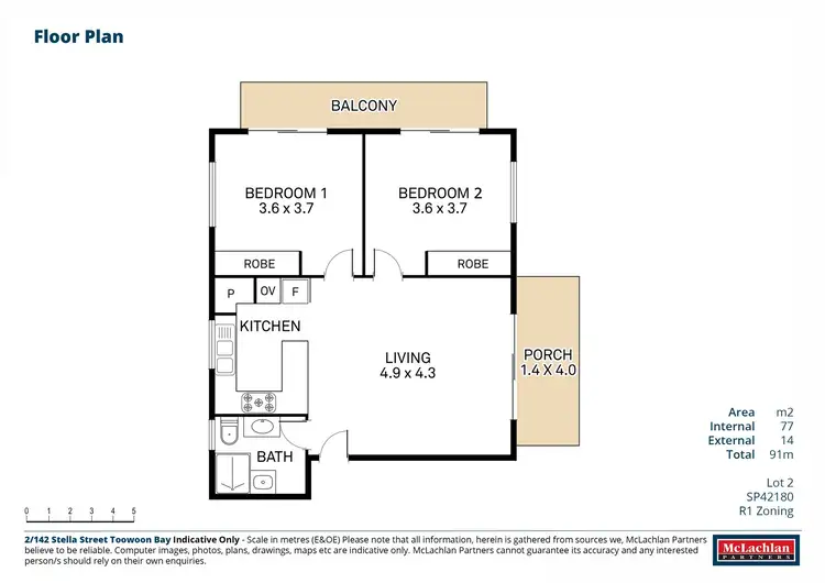 Floorplan of Homely unit listing, 2/142 Stella Street, Toowoon Bay NSW 2261