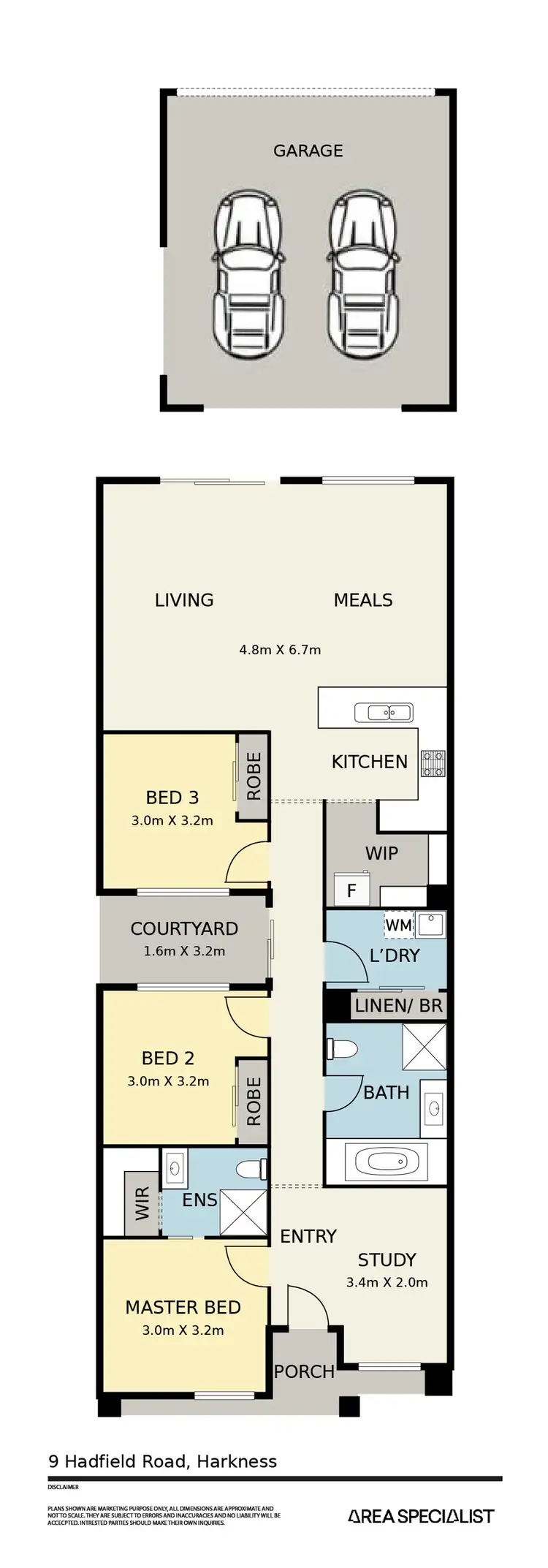 Floorplan of Homely house listing, 9 Hadfied Road, Harkness VIC 3337