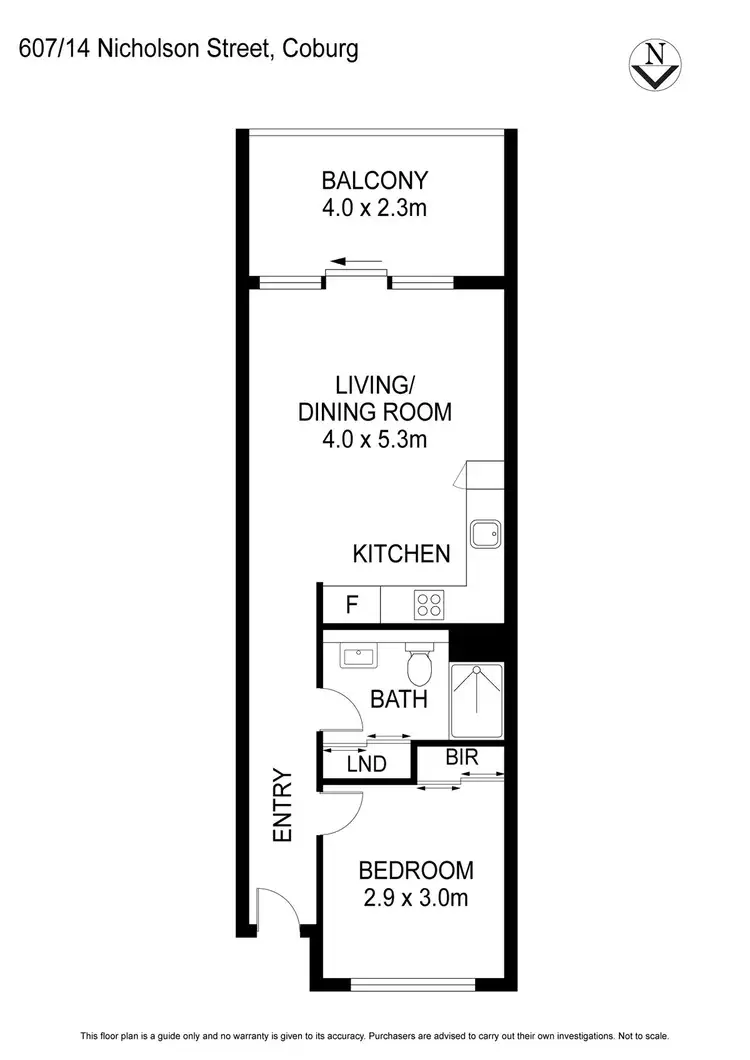 Floorplan of Homely apartment listing, 607/14-20 Nicholson Street, Coburg VIC 3058