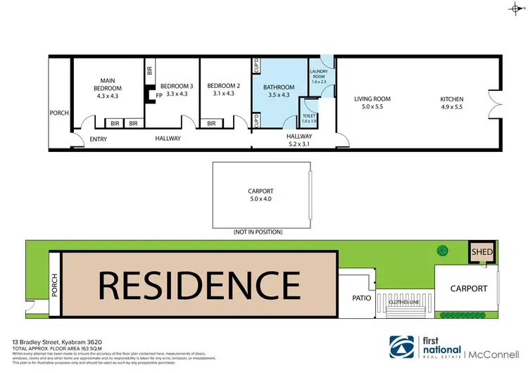 Floorplan of Homely terrace listing, 13 Bradley Street, Kyabram VIC 3620