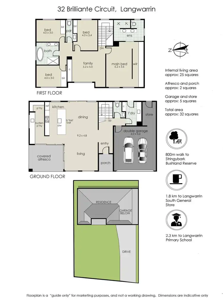 Floorplan of Homely house listing, 32 Brilliante Circuit, Langwarrin VIC 3910