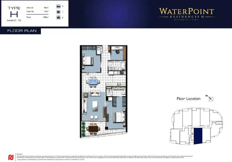 Floorplan of Homely unit listing, 2308/5 Harbour Side Court, Biggera Waters QLD 4216