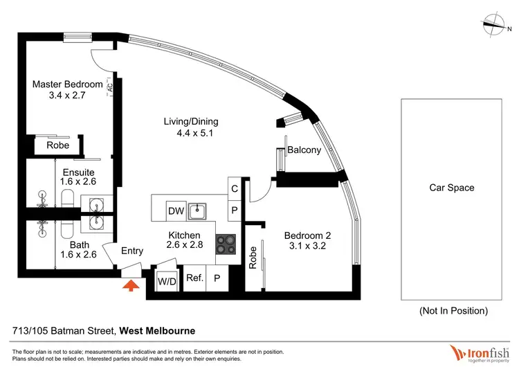 Floorplan of Homely apartment listing, 713/105 Batman Street, West Melbourne VIC 3003