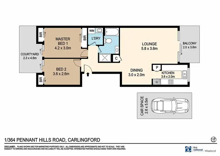 Floorplan of Homely apartment listing, 1/364 Pennant Hills Road, Carlingford NSW 2118