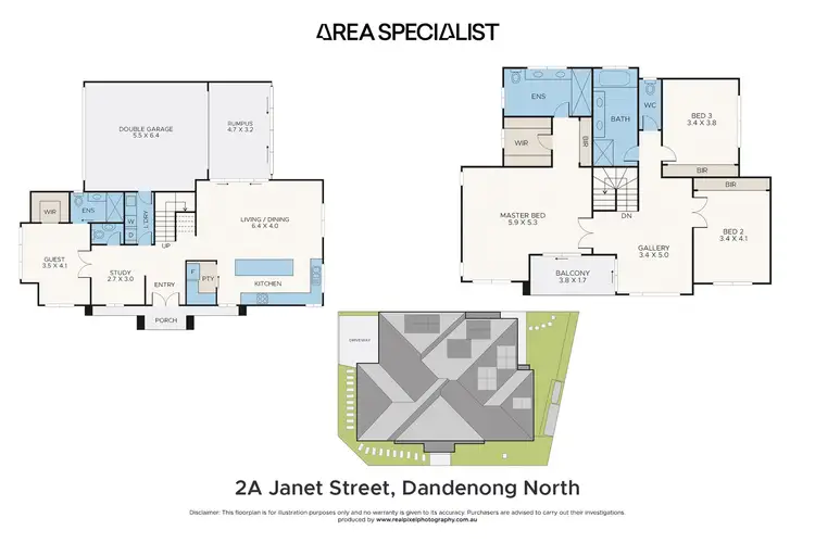 Floorplan of Homely semi-detached listing, 2A Janet Street, Dandenong North VIC 3175