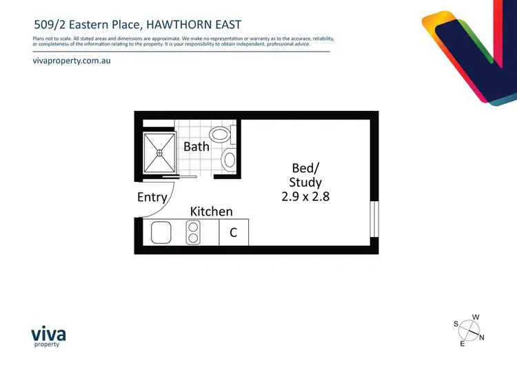 Floorplan of Homely apartment listing, 509/2 Eastern Place, Hawthorn East VIC 3123