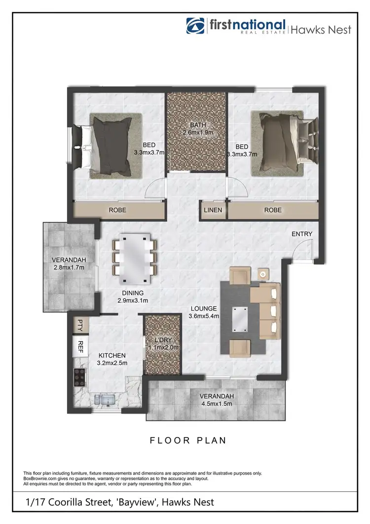 Floorplan of Homely apartment listing, 1/17 Coorilla Street 'Bayview', Hawks Nest NSW 2324
