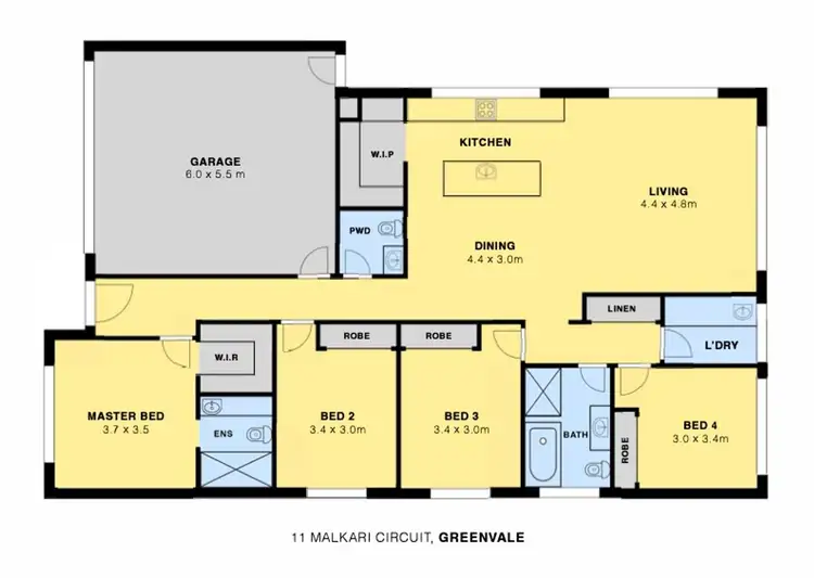 Floorplan of Homely house listing, 11 Malkari Circuit, Greenvale VIC 3059