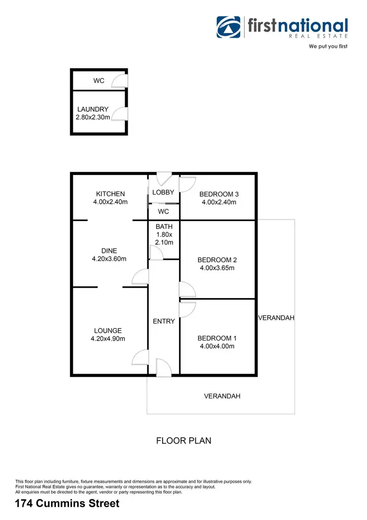Floorplan of Homely house listing, 174 Cummins Street, Broken Hill NSW 2880