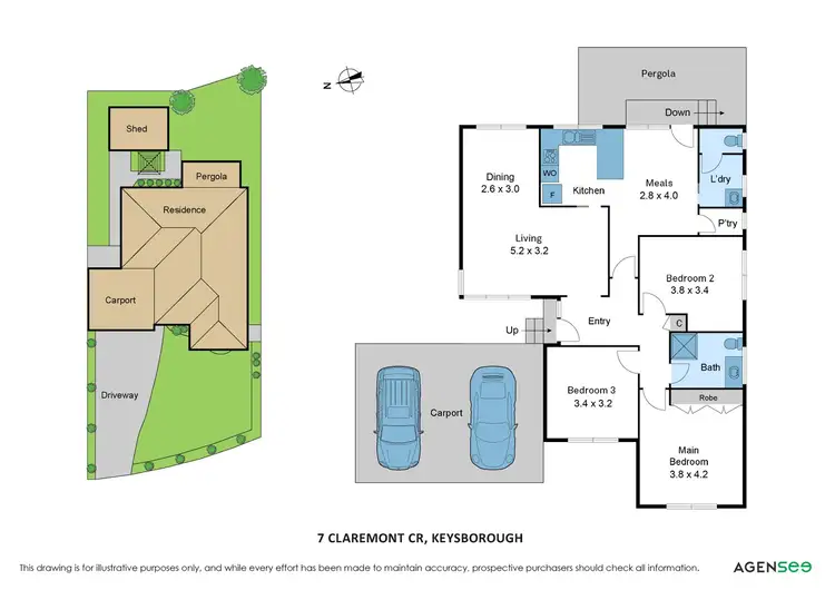 Floorplan of Homely house listing, 7 Claremont Crescent, Keysborough VIC 3173