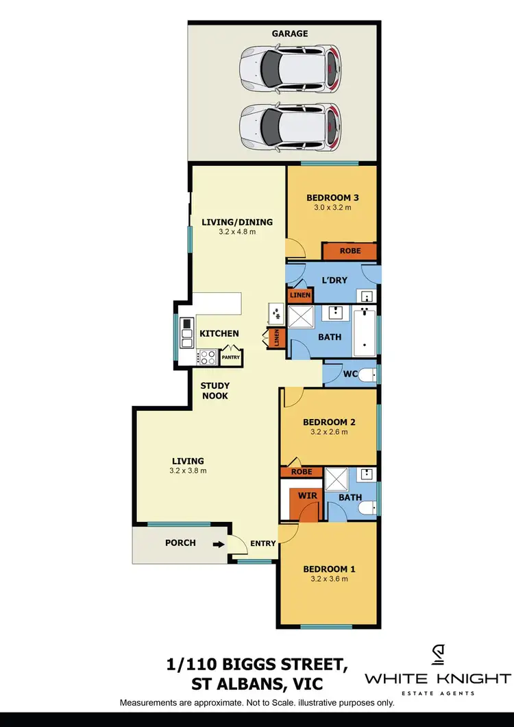 Floorplan of Homely unit listing, 1/110 Biggs Street, St Albans VIC 3021