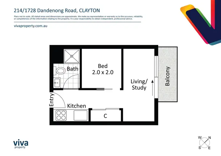 Floorplan of Homely apartment listing, 214/1728 Dandenong Road, Clayton VIC 3168