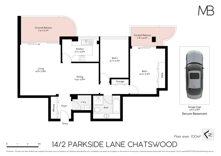 Floorplan of Homely unit listing, 14/2 Parkside Lane, Chatswood NSW 2067