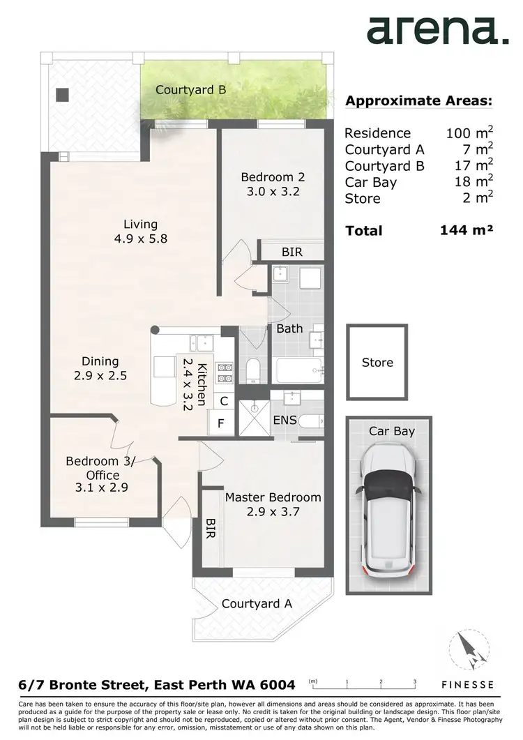 Floorplan of Homely apartment listing, 6/7 Bronte Street, East Perth WA 6004