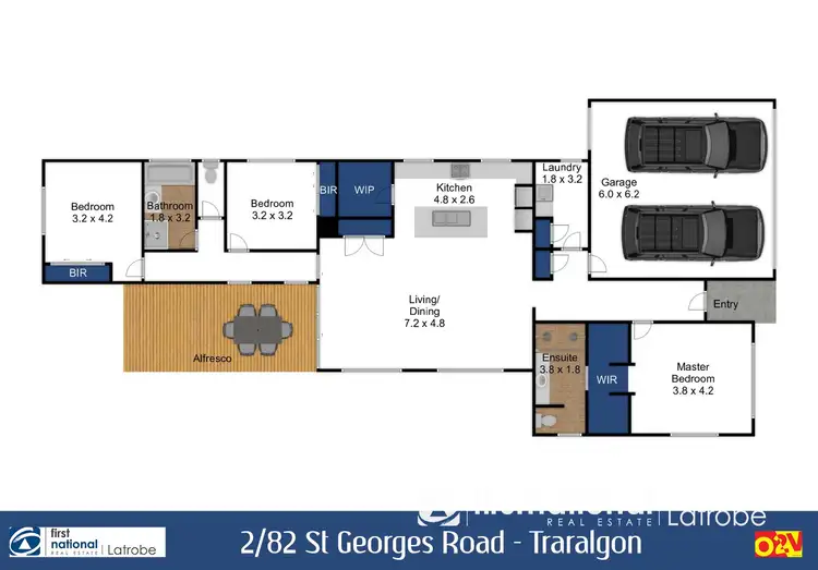 Floorplan of Homely house listing, 2/82 St Georges Road, Traralgon VIC 3844