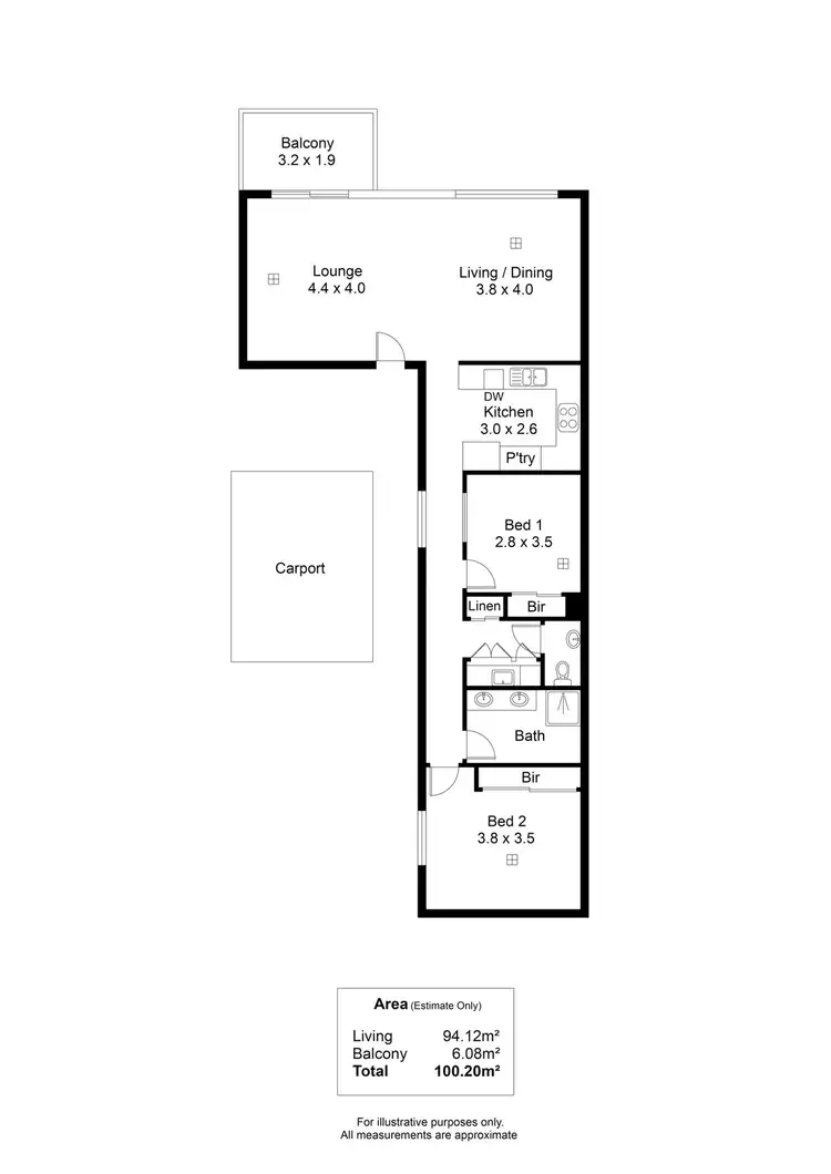 Floorplan of Homely unit listing, 201/26-28 Metro Parade, Mawson Lakes SA 5095