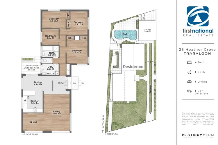 Floorplan of Homely house listing, 28 Heather Grove, Traralgon VIC 3844