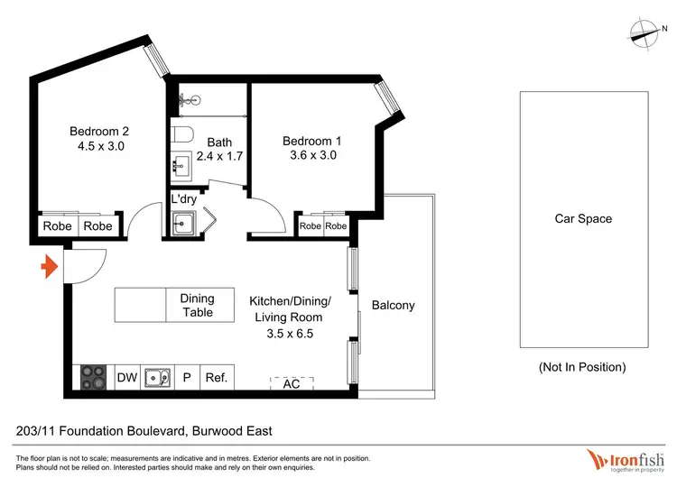 Floorplan of Homely apartment listing, 203/11 Foundation Boulevard, Burwood East VIC 3151