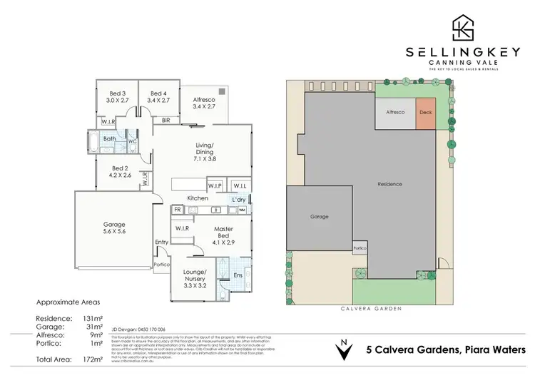 Floorplan of Homely house listing, 5 Calvera Gardens, Piara Waters WA 6112