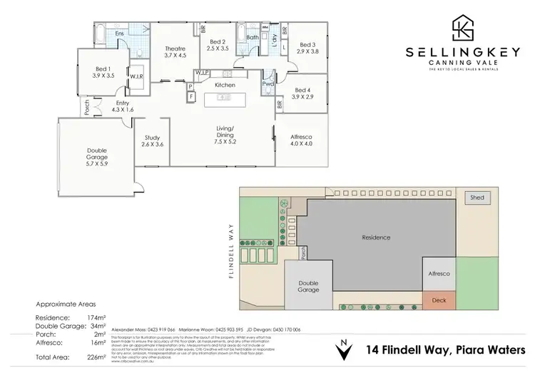 Floorplan of Homely house listing, 14 Flindell Way, Piara Waters WA 6112