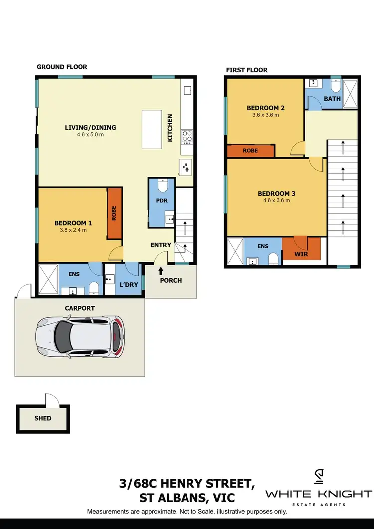 Floorplan of Homely townhouse listing, 3/68C Henry Street, St Albans VIC 3021
