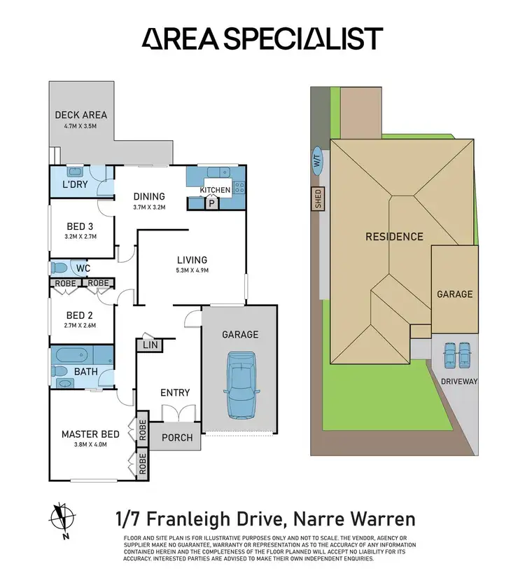 Floorplan of Homely house listing, 1/7 Franleigh Drive, Narre Warren VIC 3805