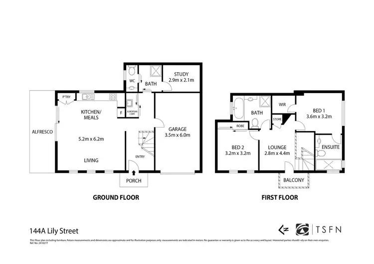 Floorplan of Homely townhouse listing, 144A Lily Street, Ironbark VIC 3550