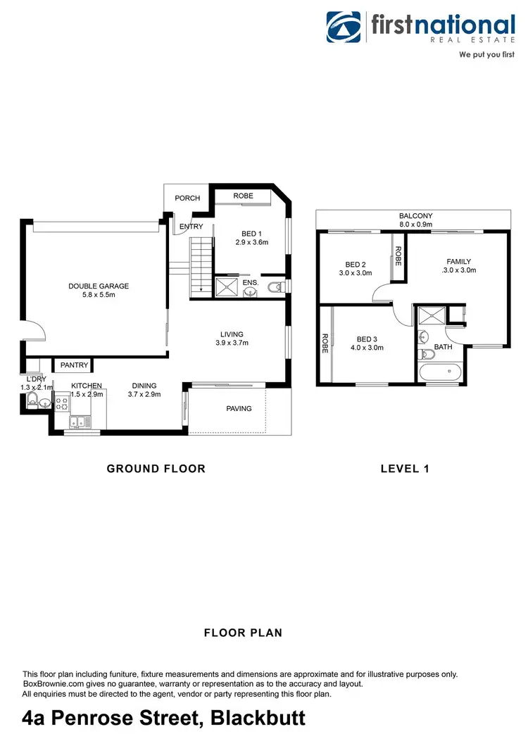Floorplan of Homely townhouse listing, 4A Penrose Street, Blackbutt NSW 2529
