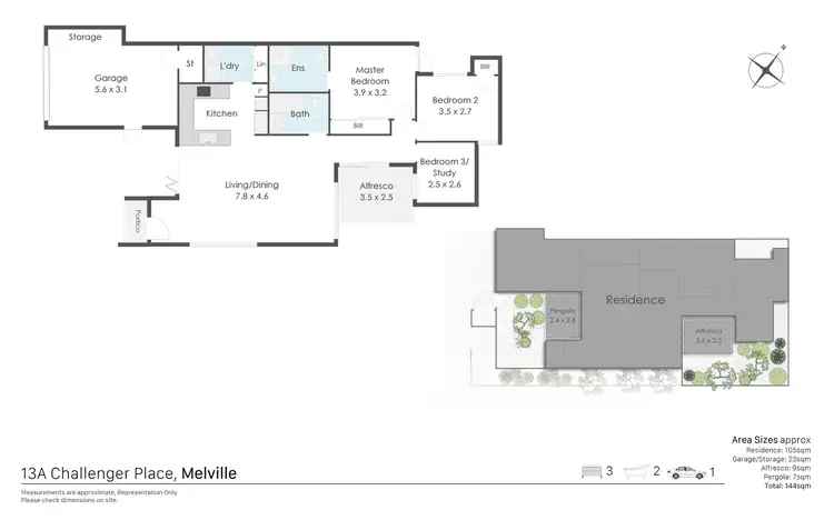 Floorplan of Homely house listing, 13A Challenger Place, Melville WA 6156