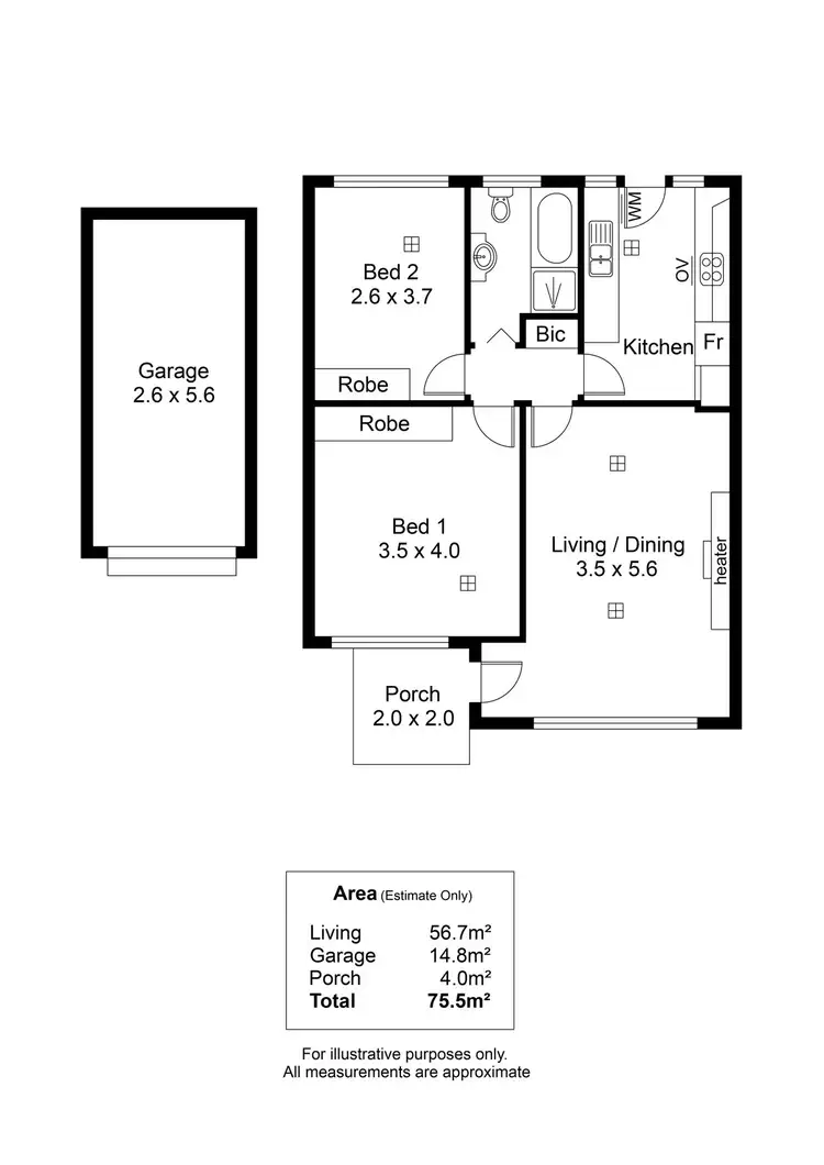 Floorplan of Homely unit listing, 4/43 Statenborough Street, Leabrook SA 5068