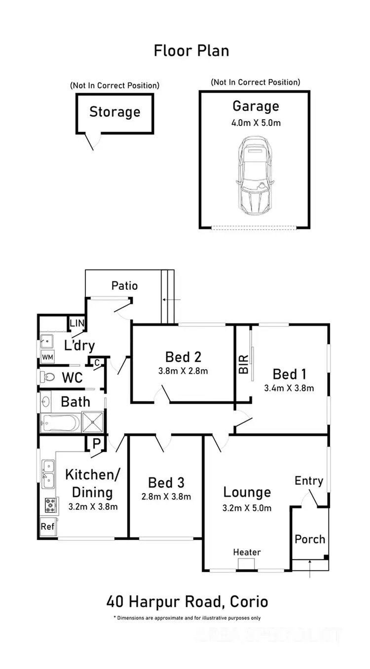 Floorplan of Homely house listing, 40 Harpur Road, Corio VIC 3214