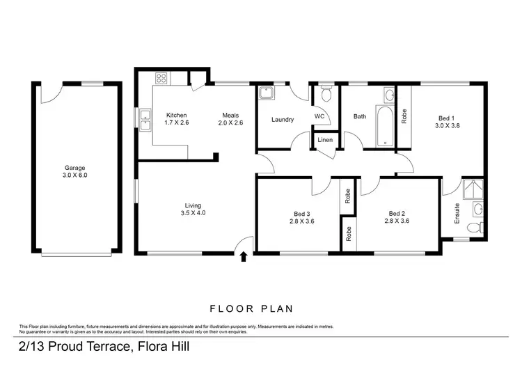 Floorplan of Homely unit listing, 2/13 Proud Terrace, Flora Hill VIC 3550
