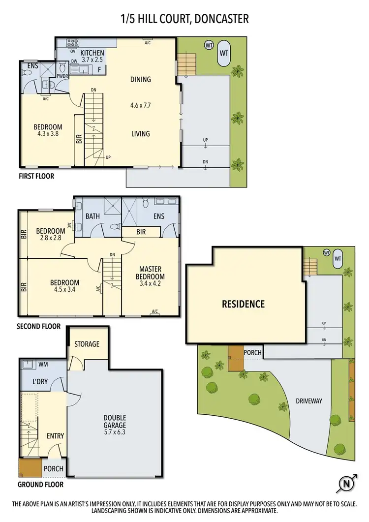 Floorplan of Homely townhouse listing, 1/5 Hill Court, Doncaster VIC 3108
