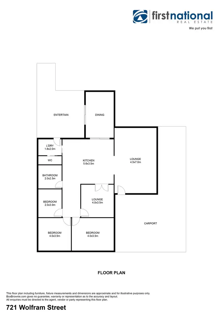 Floorplan of Homely house listing, 721 Wolfram Street, Broken Hill NSW 2880