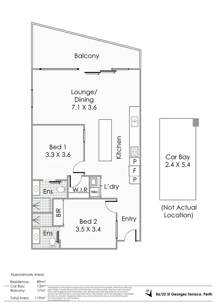 Floorplan of Homely apartment listing, 86/22 St Georges Terrace, Perth WA 6000