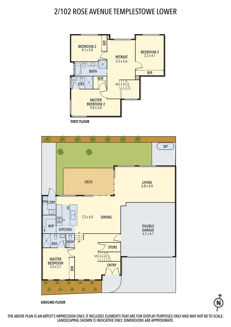 Floorplan of Homely townhouse listing, 2/102 Rose Avenue, Templestowe Lower VIC 3107