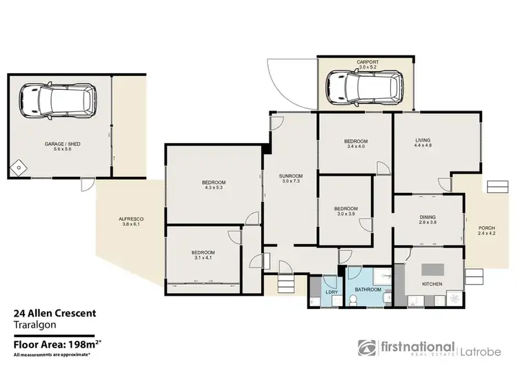 Floorplan of Homely house listing, 24 Allen Crescent, Traralgon VIC 3844
