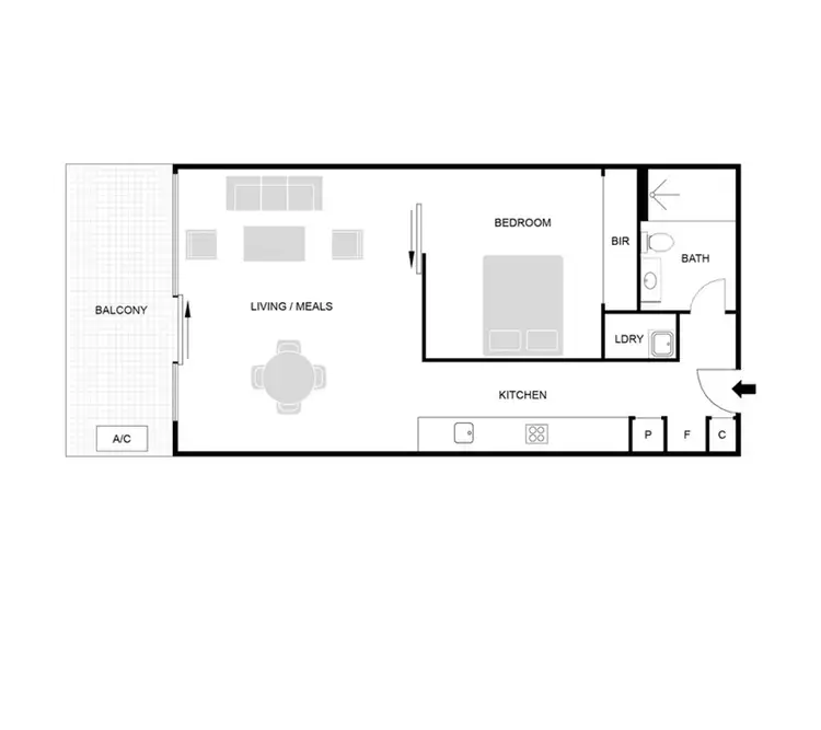 Floorplan of Homely apartment listing, 404/255 Racecourse Rd, Kensington VIC 3031