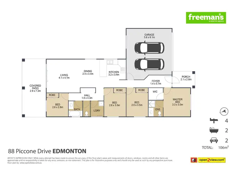 Floorplan of Homely house listing, 88 Piccone Drive, Edmonton QLD 4869