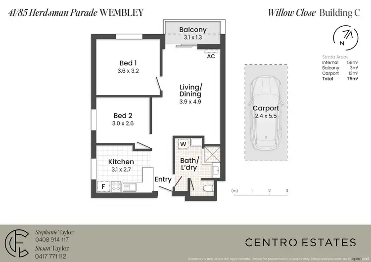 Floorplan of Homely unit listing, 41/85 Herdsman Parade, Wembley WA 6014