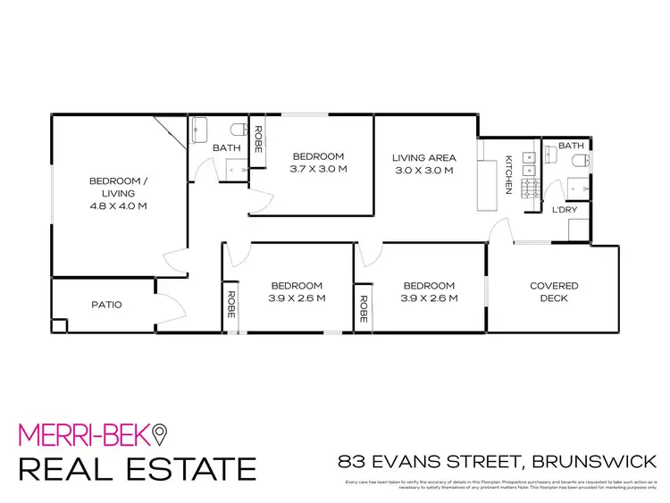 Floorplan of Homely house listing, 83 Evans Street, Brunswick VIC 3056