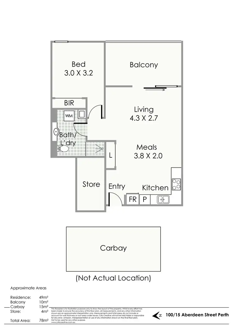 Floorplan of Homely apartment listing, 100/15 Aberdeen Street, Perth WA 6000