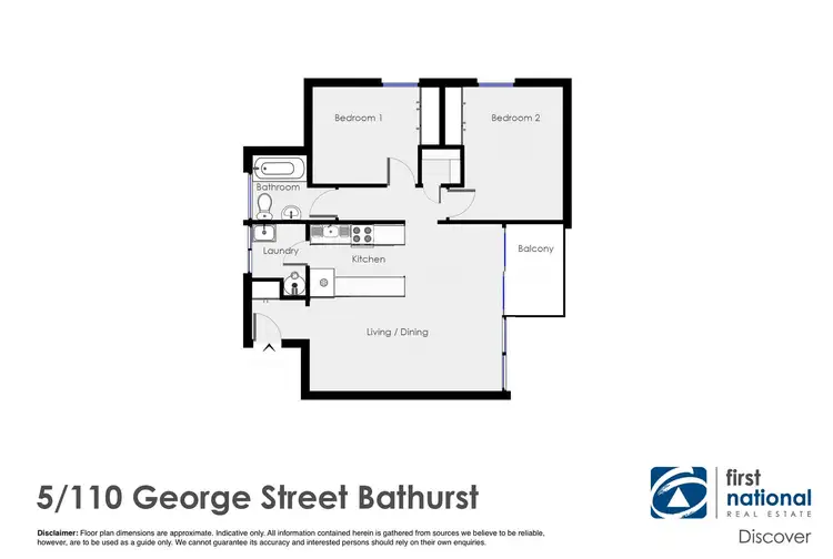 Floorplan of Homely unit listing, 5/110 George Street, Bathurst NSW 2795
