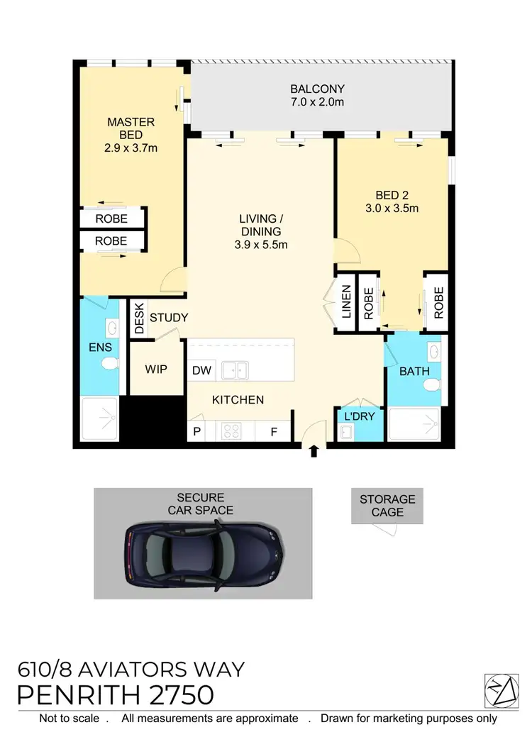 Floorplan of Homely apartment listing, 610/8 Aviators Way, Penrith NSW 2750